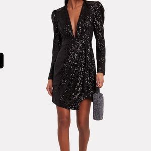 Cocktail black, mini dress long sleeve